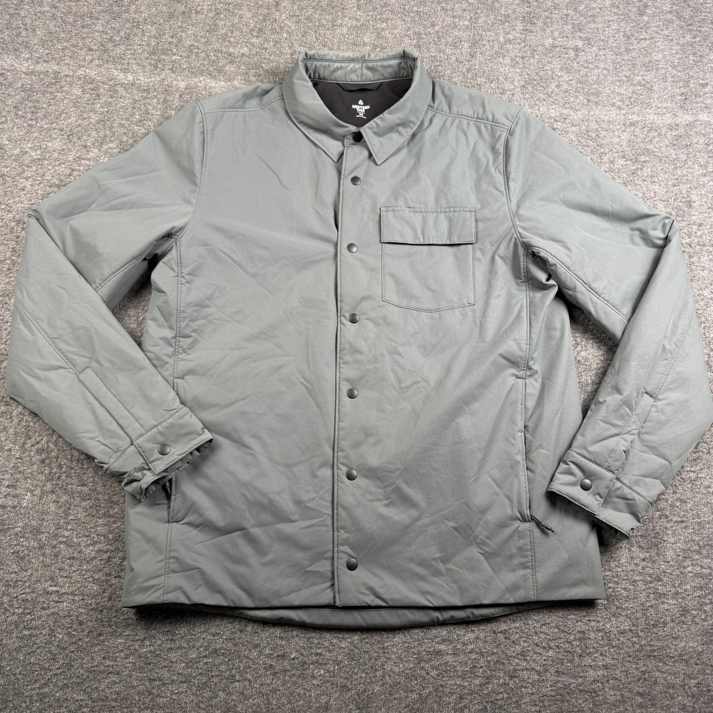 Western Rise Airloft Jacket Mens Medium Gray Insulated Snap Shacket Shirt